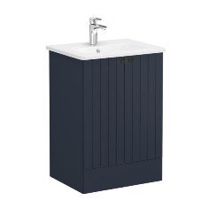 Vitra Root Groove 69335 Lavabo Dolabı, Kapaklı, 60 Cm,Yerden, Mat Grafit, Yuvarlak Lavabolu